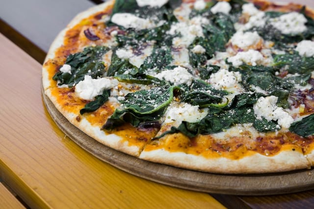 Spinach n Feta Pizza.