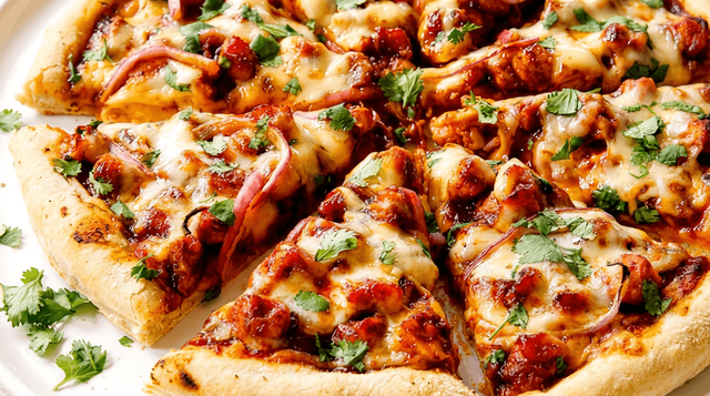 Chicken Schezwan Pizza.
